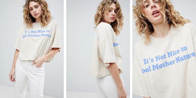 Dámske módne tričká z európskych obchodoch: Deň v týždni skrátený tričko s okrúhlym výstrihom