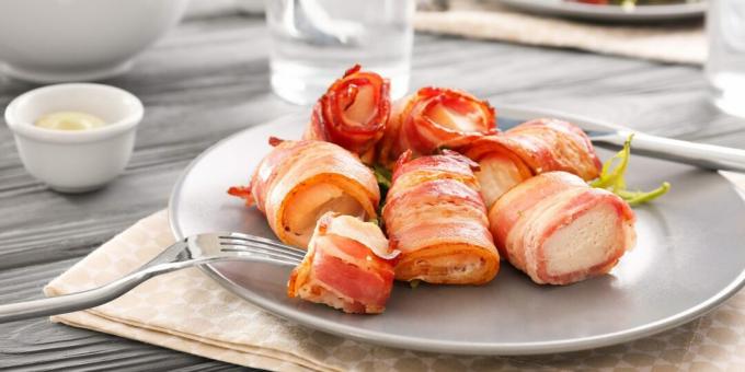 Sladké kuracie prsia zabalené v slaninke