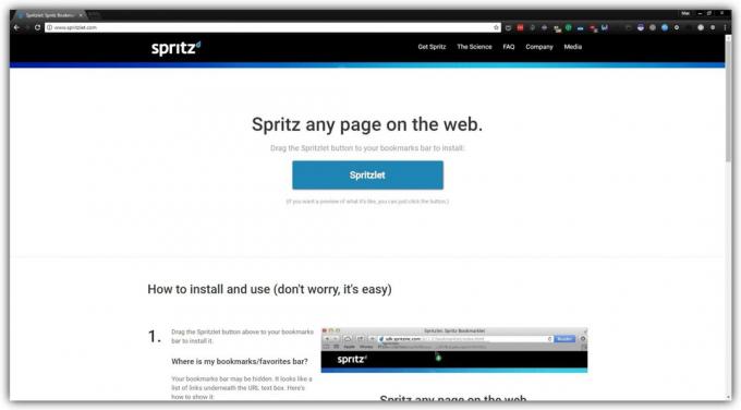 Rýchlosť čítania na internete: Spritzlet