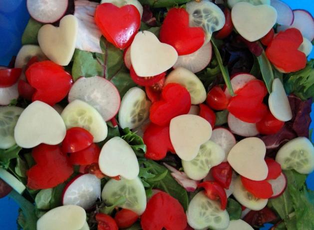 Darčeky na Valentína: zeleninový šalát