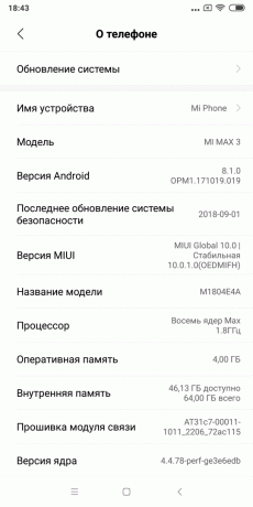 preskúmanie Xiaomi Mi Max 3: Version