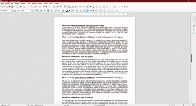 Spočítajte počet znakov v texte: LibreOffice Writer
