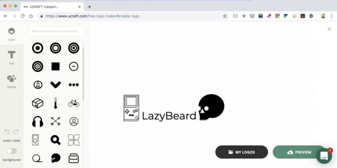Ako vytvoriť logo on-line na webových stránkach Ucraft