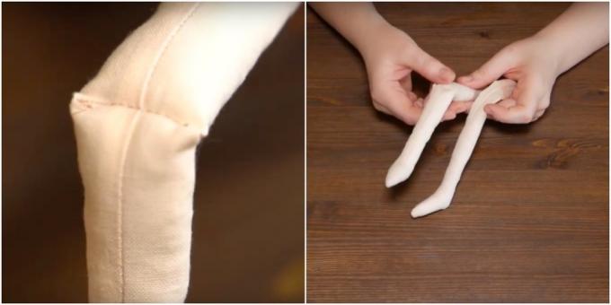 Ako šiť bábiku Tilda: označte kolená