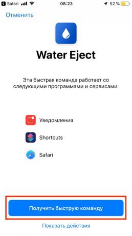 Ak sa voda dostane do iPhone: tlačidlo "Získať príkazového riadku"