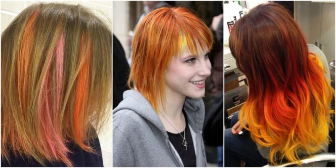 Módna farba vlasov: oranžová