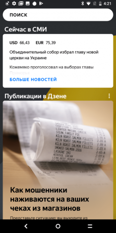 Yandex. Telefón: Zen