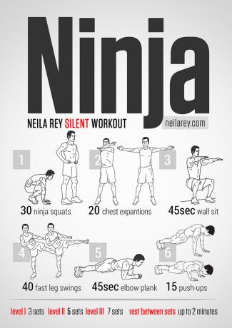 ninja cvičenie