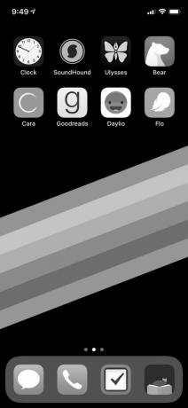 iPhone čierno-biela obrazovka