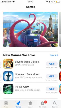 App Store v iOS 11: horizontálne rolovanie