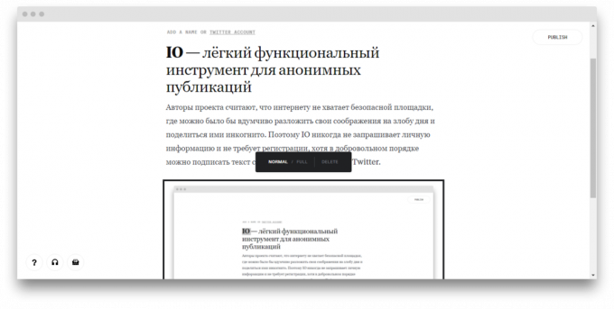 IO - ľahký funkčný nástroj pre anonymné publikácie