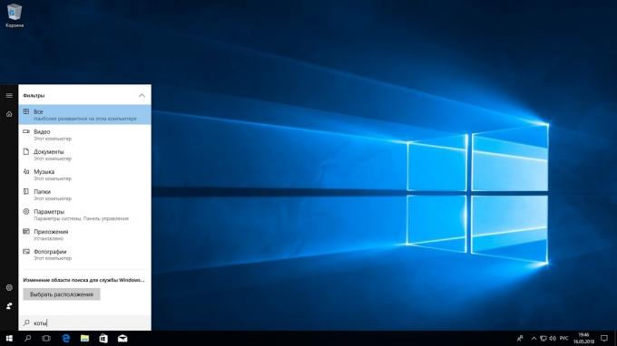 Vyhľadávanie v systéme Windows 10. Filtrovanie výsledkov vyhľadávania