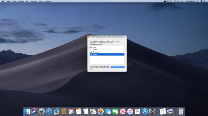 Konfigurácia aplikácie na Mac nútené ukončenie