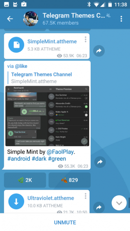 telegram pre android: Modrá tému