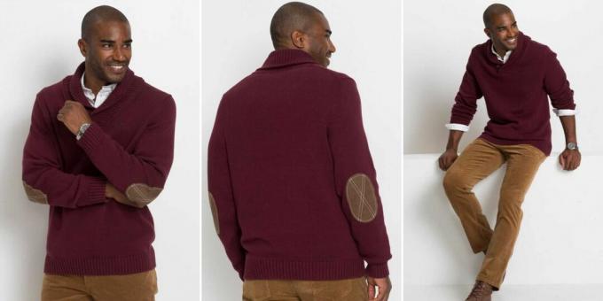 Pánsky sveter s golierom z bavlny