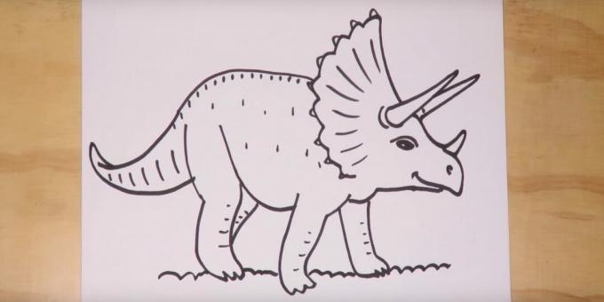 Ako nakresliť Triceratops