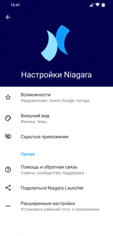 Launcher pre Android Niagara launcher: Nastavenie