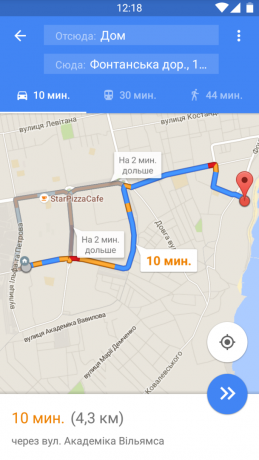 Aplikácia Google Maps navigovať auto