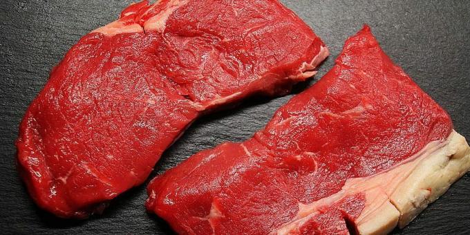 Aké potraviny obsahujú veľa železa: červené mäso