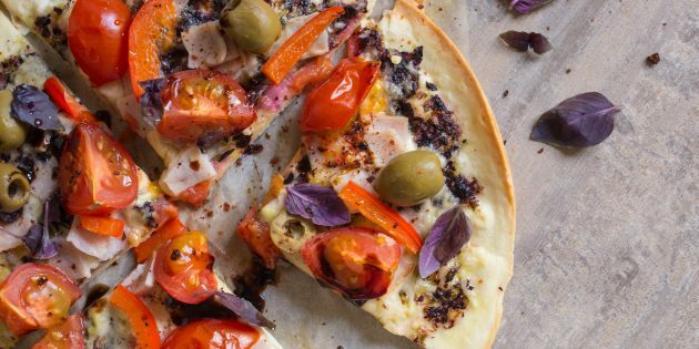 Tortilla pizza: hotové jedlo