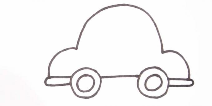 Ako nakresliť auto: natrite spodnú časť auta