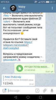 Telegram-bot Voice prevádza hlas na text