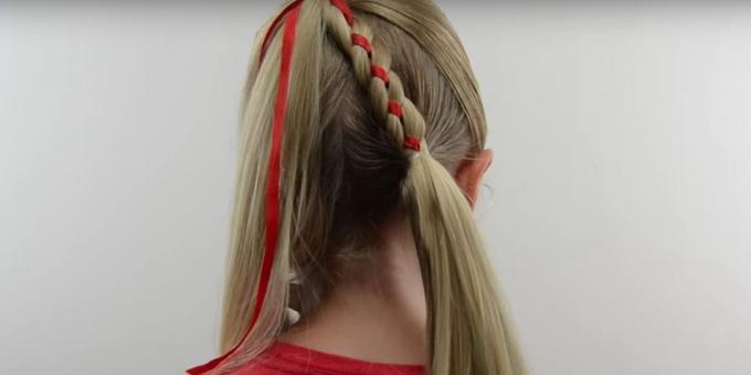 Nové účesy pre dievčatá: pripojiť vrkoč s vlasmi
