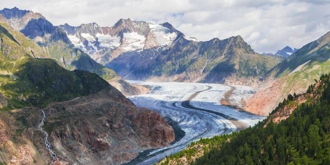 Kam v Európe: Aletsch Glacier, Švajčiarsko