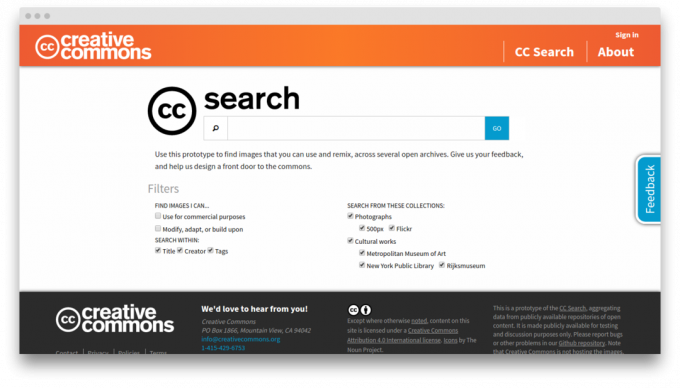 Creative Commons vyhľadávanie