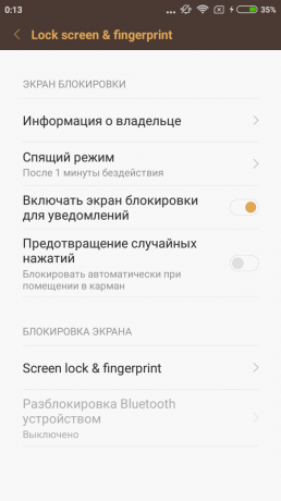 Xiaomi redmi 3s: na obrazovku uzamknutia