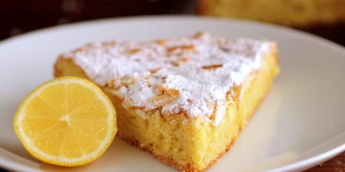 Lemon-mandľový koláč bez múky