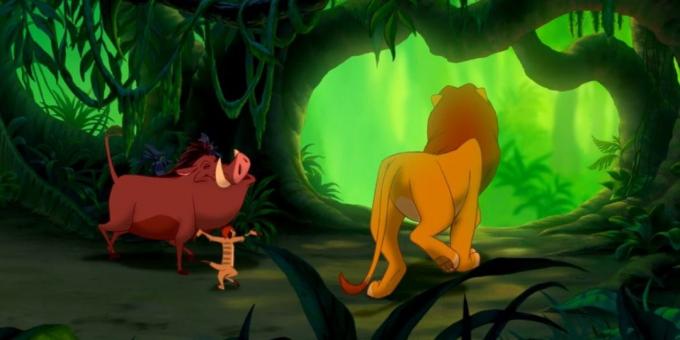 Karikatúra "Leví kráľ": realisticky zobrazenej zvieratá