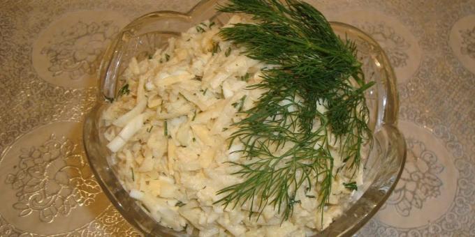 Artičok recepty: šalát s topinambur, syra a vajec