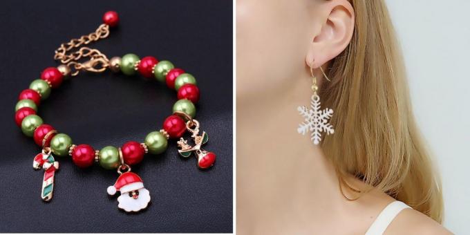 Výrobky s aliexpress vytvoriť novoročné nálady: šperky, náramky, náušnice