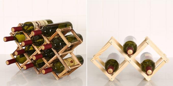 Drevené bytové doplnky: držiak na fľašu vína 
