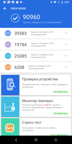 Yandex. Telefón: AnTuTu skúška