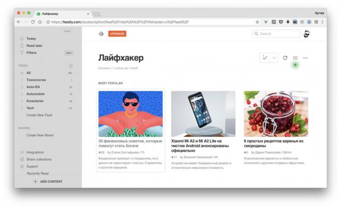 Ako nájsť najzaujímavejšie internete: feedly