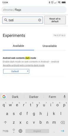 Nočný režim na Chromu: Android obsahu webu režim dark