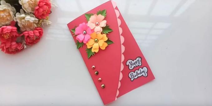 Ako vyrobiť kartičku s kvetinami narodeniny s rukami