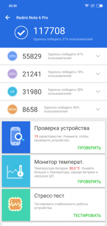 Prehľad Xiaomi redmi Poznámka 6 Pro: AnTuTu