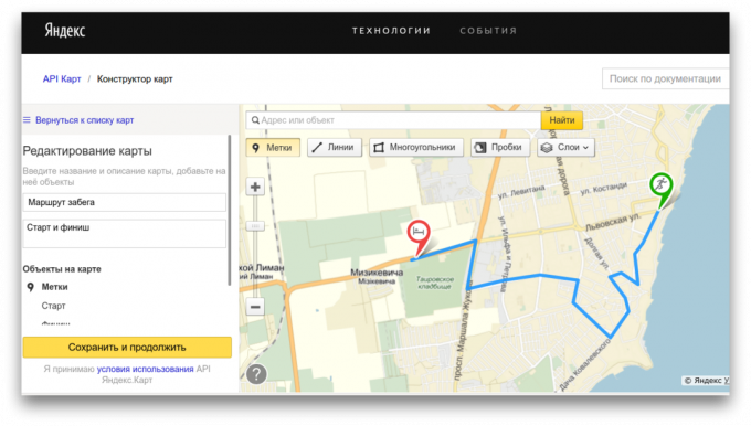 Yandex mapy pretekárskeho okruhu