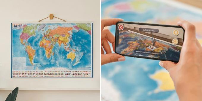 Darčeky pre dieťa 1. septembra: nástenná mapa sveta