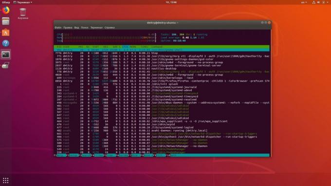 Linux terminál umožňuje sledovať systémové prostriedky