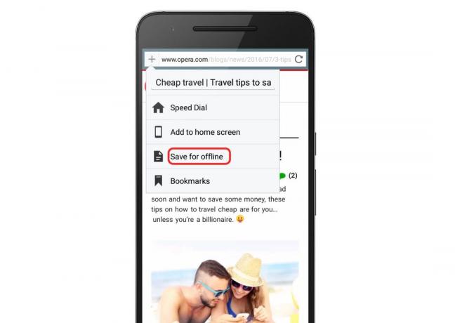 Opera Mini uložiť v režime offline