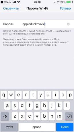 Konfigurácia Apple iPhone: inštalovať zapamätateľné heslo pre režim modemu