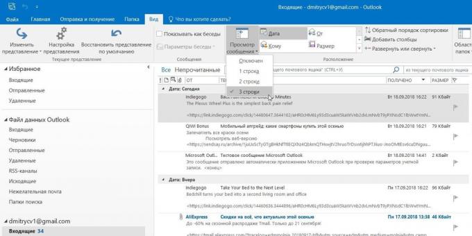 Microsoft Outlook: náhľad e-maily