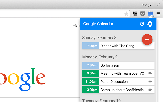 Predĺženie Kalendáre Google (od spoločnosti Google)
