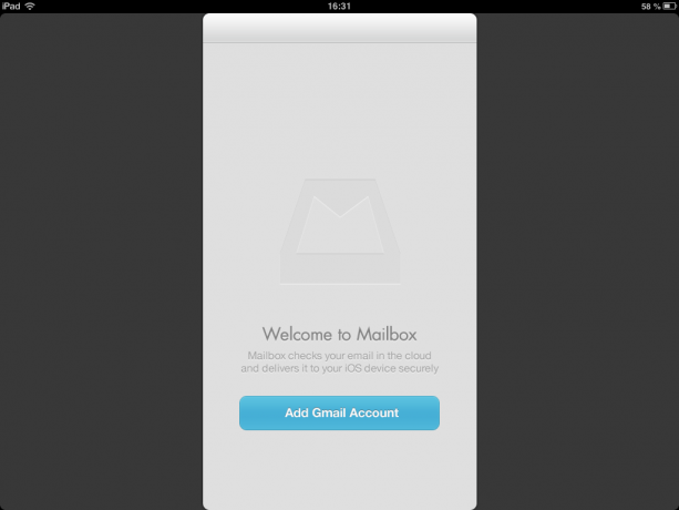 Poštová schránka pre iPad privítanie