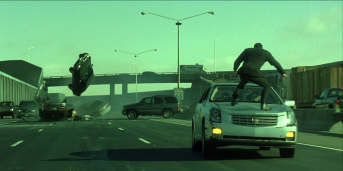 Všetky "Matrix" - hity pokladne: strieľať naháňačka scéna postavený samostatný tri-lane diaľnice