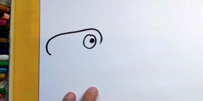 Ako nakresliť dinosaura: nakreslite časť hlavy